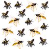 RoundFunny 20 Pcs Honey Bee Figurine Realistic Animal Bee Figurine Set Various Bees Model Fake Bees Early Educational Insect Toy Garden Creatures Collection for Science Project Cake Topper Birthday