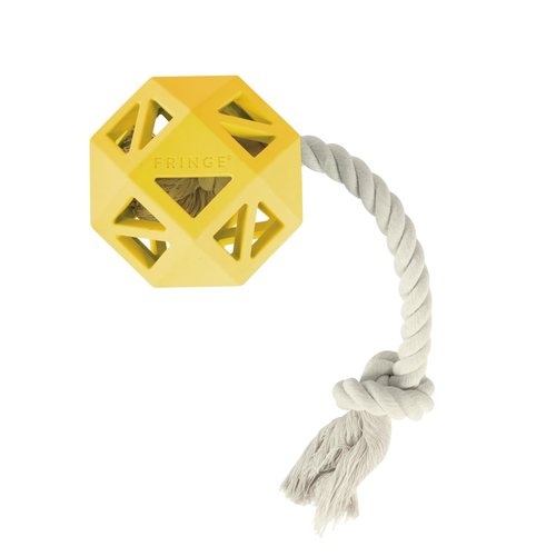 Fringe Studio "Pull My Way Yellow Rubber Dog Toy, Pet Shop Collection (518029)