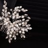 Teyglen Crystal Bridal Hair Comb Silver Rhinestone Headpiece for Wedding Handmade Pearl Crystal Beads Hair Piece Hair Accessories for Women Bride Girls(Silver)
