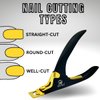 Professional Acrylic False Nail Clippers for Acrylic Nails, Black/Gold Nail Tip Cutter Nail Manicure Tool for Salon Home Nail Art - JIM PRO