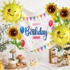 AnnoDeel 5pcs Sunshine Sunflower Foil Balloons, 36inch Lovely Smile Sunshine Mylar Balloons for Birthday Baby Shower Sunflower Birthday Wedding Sunmmer Party Decoration