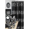 Popular Bath Sinatra Bathroom Shower Curtain Luxury Glamorous Fabric shower curtain modern shower curtain unique Design Bling Black Shower Curtain Black, size 72 x 70