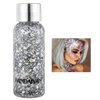 AWCCXMYM Body Glitter Gel Face Glitter for Body,Face,Eye,Hair Glitter Makeup Liquid Long Lasting Sparkling Mermaid Scales for Festival Art Party Halloween for Woman Kids(Silver)