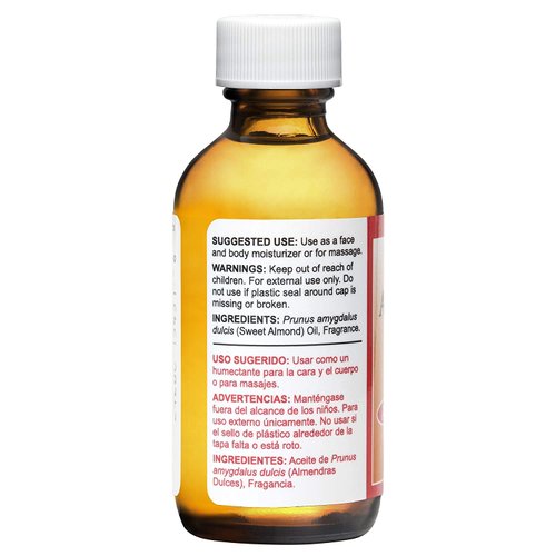 De La Cruz Sweet Almond Oil, Natural Hair and Skin Moisturizer, 3-Pack of 2 FL Oz Glass Bottles