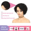 Quantum Love Human Hair Wigs for Black Women Short Curly Human Hair Side Part Wig Pixie Cut Brazilian Remy Human Hair Deep Curly None Lace Front Wigs for Women