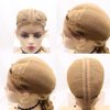 xiweiya Ombre Copper Brown Wig Long Braided Wigs Add Crimped Hair Highlight 2X Double Twist Braided Curly Synthetic 360 Full Lace Front Wig with Baby Hair for Women,Drag Queen Halloween Makeup Party
