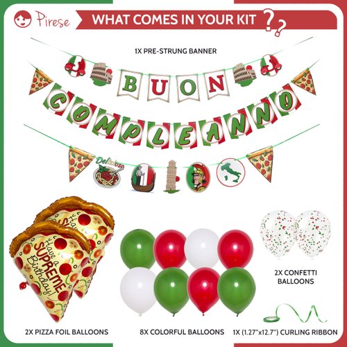 Pirese Italian Birthday Party Decorations, Italian Party Decorations, Italy Party Decorations | Pizza Party Decorations | Italian Flag Decorations | Pizza Birthday Party Decorations, Italian Decor