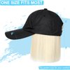 Lansigreen Quick Dry Hat with Hair Extensions Hat Wig Lightweight Waterproof Baseball Cap Attached 11" Short Straight Hairpiece Synthetic for Women Bleach Blonde