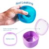 Uouovo Upgraded Denture Bath Box Cup, No-Leak Denture case, Retainer Cleaning Box, Complete Clean Care for Dentures, Clear Braces, Mouth Guard, Night Guard & Retainers (purple)