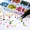 10400PCS Rhinestones, QPRETTY DU Jelly Resin Rhinestones for Crafts, Flatback Non-Hotfix Crystals DIY Nails Gemstone with Tweezer & Picker Pen