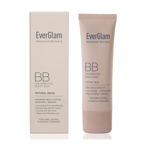 EverGlam K-Beauty Skin Perfector Korean BB Cream, Light Medium - Flawless, Natural Glow in Seconds | Multi-Function Tinted Moisturizer: Stays On All Day, Dewy, Water-Resistant, Oil-Controlling