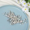 Easedaily Crystal Bride Wedding Hair Comb Silver Rhinestone Bridal Hair Piece Pearl Side Combs Hair Accessories for Women and Girls