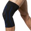 CW-X Men's Stabilyx Knee Support Compression Sleeve, Black/Blue, Medium