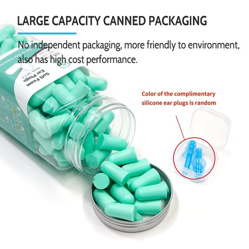 LYSIAN Ultra Soft Foam Earplugs for Sleep - 38dB Sleeping Ear Plugs Noise Cancelling, Reduction, Soud Proof, Work, Travel and Shooting Range -60 Pairs Value Pack(Water Blue)