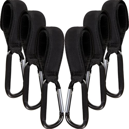 6 Pack Baby Stroller Hooks for Hanging Diaper Bags Stroller Clips for Bags Multipurpose Hooks for Grocery Shopping Bags Stroller Accessories Pram Buggy Clips Straps Hook