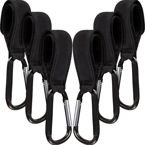 6 Pack Baby Stroller Hooks for Hanging Diaper Bags Stroller Clips for Bags Multipurpose Hooks for Grocery Shopping Bags Stroller Accessories Pram Buggy Clips Straps Hook