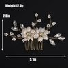 BERYUAN Gold Leaves Flower Pearls Hair Side Comb Gold Wedding Hair Comb Wedding Bridal Hair Comb Pearls Rhinestone Bridal Hair Comb for Brides Bridesmaid Girls