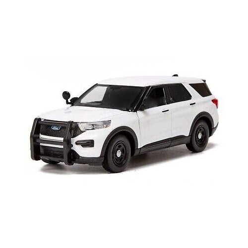 2022 Police Interceptor Utility Unmarked Slick-Top White 1/24 Diecast Model Car by Motormax 76990W