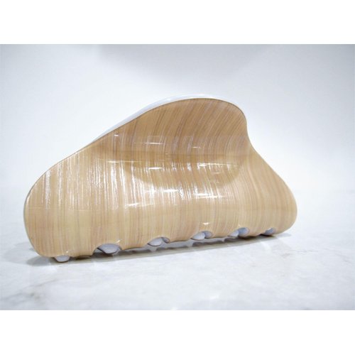 Generic Glossy blonde beige hair claw clip with wood grain effect