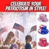 Podzly 12 American Flag Hat Party Supplies - Patriotic 4th of July Hats for Independence Day - Red White and Blue USA Party Accessories For Kids and Adults