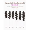 Popvibes Body Wave Bundles Human Hair Human Hair Extensions Natural Brazilian Virgin Unprocessed Human Hair with Mono Top Closure 4 Bundles Black Color 16 18 20 22inch