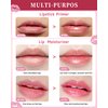 Lip Balm-3Pcs Hydrating Clear Lip Chapstick, Colorless Lip Tint Moisturizer for Dry & Chapped Lips,Smooth Lightweight Lip Base,Lipstick Primer Lip Care Product,Christmas Lip Makeup Gift for Women Man