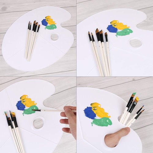 homEdge Painting Brushes, 24 PCS Nylon Acrylic Painting Brush Pen Bulk for Water Color, Acrylic, Canvas, Nail, Suitable for Artists, Kids, Classroom, Flat+Tip Head