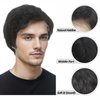 Black Lace Front Mens Wigs 6X4X0.5 T Part Lace Short Wigs with 150% Density Side Part Synthetic Hair for Men Man Male Daily Used Costume Party Halloween Cosplay Updated Soft Hair