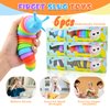 Cevioce Sensory Slug Fidget Toys,Fidget Slug Toys for Adults & Kids Party Favors,6Pcs Cute Autism Sensory Toys for Autistic Children,Toddler Toys Age 3+,Travel Toys for 3+ Year Old