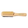 GranNaturals Double Sided Boar Bristle Hair Brush - Soft Hard Finishing & Smoothing Hairbrush for Slick Back Hair to Style, Polish, & Lay Down Hair Flat to Create a Sleek Hairstyle for Bun, Slickback