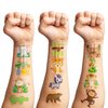 100 PCS Wildlife Wild One Jungle Animal Temporary Tattoos Sticker Wild One 1st First Birthday Decorations Party Supplies Favors Gifts Boys Girls Safari Zoo Cute Fake Tattoo School Reward Themed