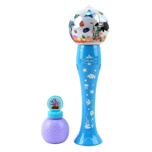 Vokodo Bubble Blower Ocean Theme Wand Blows Hundreds Per Minute with Light Music Includes Soap Solution Battery Operated Blaster Gun Kids Party Shooter Toy Great Gift for Children Boys Girls Toddler