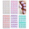 120pcs False Nails Press on Nails for Kids - Self-Adhesive Short Fake Artificial Full Cover Nail Art Kits Transation with Nail Glue Tabs for Girls Children (120pcs Sparkle Nails)