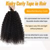 Kinky Curly Tape in Hair Extensions, Real Hair Extensions Tape in Extensions 20 inch Remy Hair Extensions Double Sided Strong Seamless Tape ins Kinky Curly Remy Hair 20pieces 50gram for Black Women