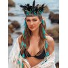 GORTIN Indian Feather Headdress Boho Feather Headband Hippie Headbands Native American Headpiece Gypsy Festival Costume Feather Hair Accessory for Women