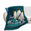 Penguins Blanket Just A Girl Who Loves Penguins Throw Blanket Penguin Stuff Decor Merch Cozy Flannel Soft Warm Plush Lightweight Bedding Penguin Gifts for Girls Woman Sofa Bedding Couch 50"X40"