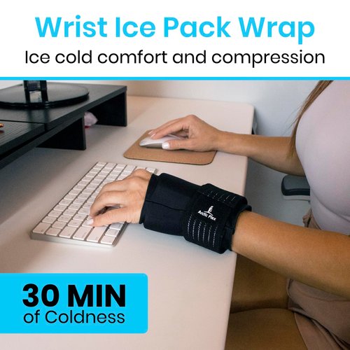 Arctic Flex Wrist Ice Pack Wrap - Gel Compression Support for Arthritis Hand & Thumb - Reusable Hot & Cold Therapy Brace for Pain Relief, Tendonitis, Carpal Tunnel, Tenosynovitis (Fits Left & Right)
