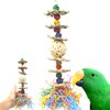Bonka Bird Toys 3612 Sola Tower Vine Palm Sola Shred Paper Natural Hanging Beak Feet Parrot Cage Toy Conure Quaker Caique and Similar Breeds