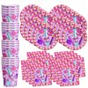 Girl Pixel Mining Birthday Party Supplies Set Plates Napkins Cups Tableware Kit for 16