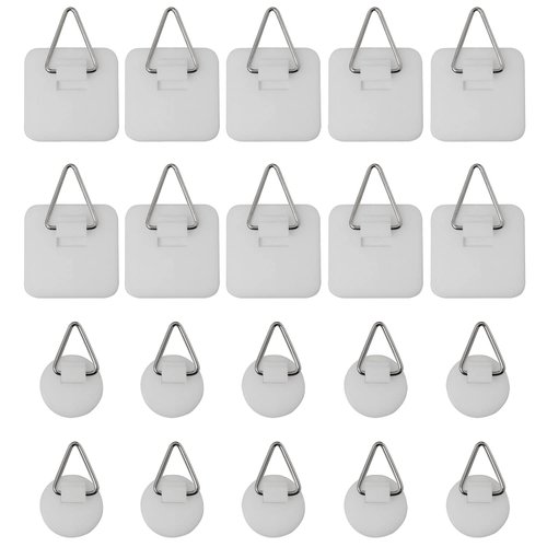 DGBRSM 20pcs Invisible Adhesive Plate Hanger Hanging Hooks for Decorative Plates and Wall Art 2 Shapes