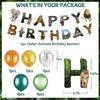 56Pieces Safari Animals Birthday Party Decorations Include Animals Birthday Banner Jungle Balloons Cupcake Toppers for Boys Girls Wild Jungle Theme Decorations Safari Theme birthday Decorations