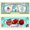 5 It's A Boy Million Dollar Baby Bills with Bonus “Thanks a Million” Gift Card Set