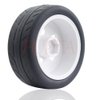 fujita RC 1/10 Wheels and Tires Rubber Tire Set and Hard Plastic Wheels for 1/10 Race RC Drift Car HSP Tamiya HPI Kyosho FAZER MK2 HSP RC 3RACING D5 (White)