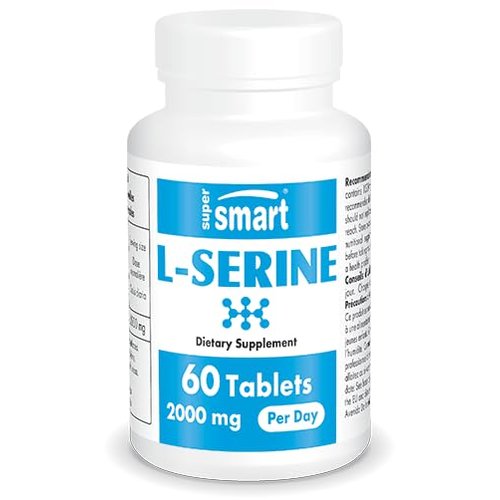 Supersmart - L-Serine Supplement 2000mg per Day (Easy-to-Take) - Amino Acids Supplement | Non-GMO & Gluten Free - 60 Tablets