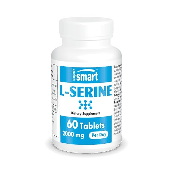 Supersmart - L-Serine Supplement 2000mg per Day (Easy-to-Take) - Amino Acids Supplement | Non-GMO & Gluten Free - 60 Tablets
