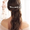 Foyte Crystal Wedding Hair Comb Leaf Headpiece Silver Rhinestone Hair Piece Bride Side Combs Hair Accessories for Women