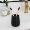 Yew Design Matte Black Toothbrush and Toothpaste Holder and Cup for Bathroom Vanity and Countertop, Round Organizer for Electric Toothbrushes, Floss, Razors, Cotton, and Mouthwash