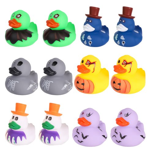 12pcs Halloween Rubber Ducks, 2 Inch Assorted Halloween Themed Rubber Ducks Rubber Ducks for Jeep...