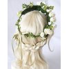 YnimioAOX Handmade Adjustable Flower Wreath Headband Halo Floral Crown Garland Headpiece,A11-pure white