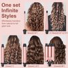 UNOBEY 5 in 1 Curling Wand Set, Three Barrel Curling Iron Set with 3 Barrel Curling Iron and 4 Interchangeable Ceramic Curling Wand(0.5”-1.25”), Fast Heating, Include Glove & 2 Clips